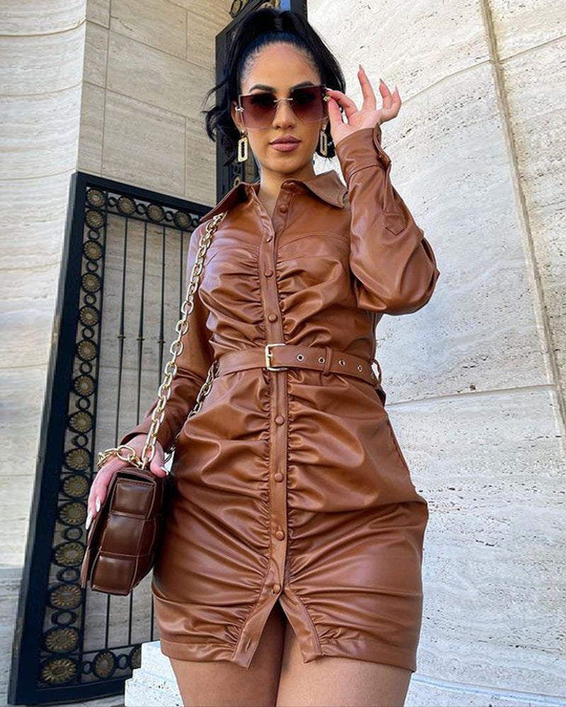 City Chic Faux Leather Dress