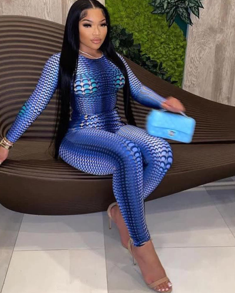 3D STEREO PRINTING JUMPSUIT