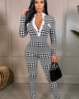 One Two Three Houndstooth Jumpsuit