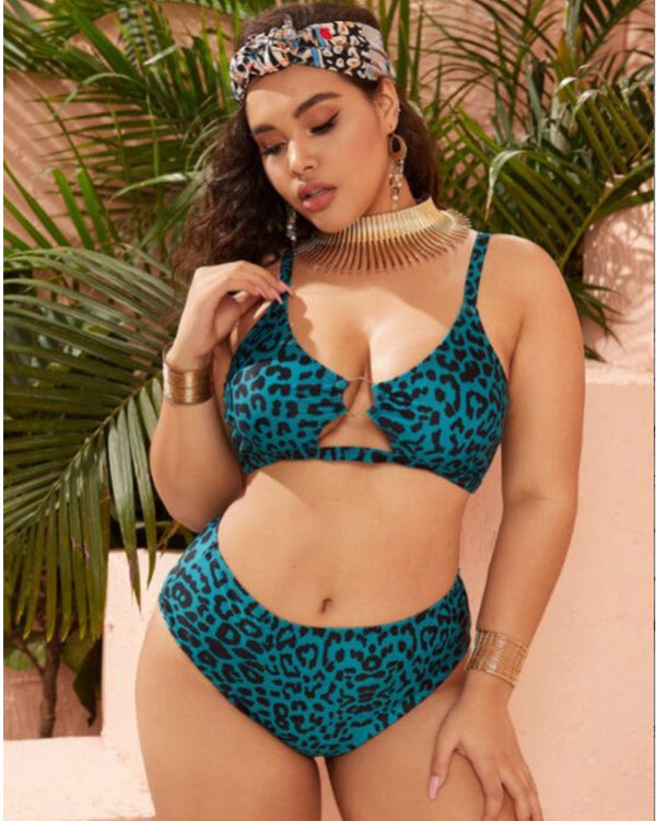 Oversized leopard swimsuit
