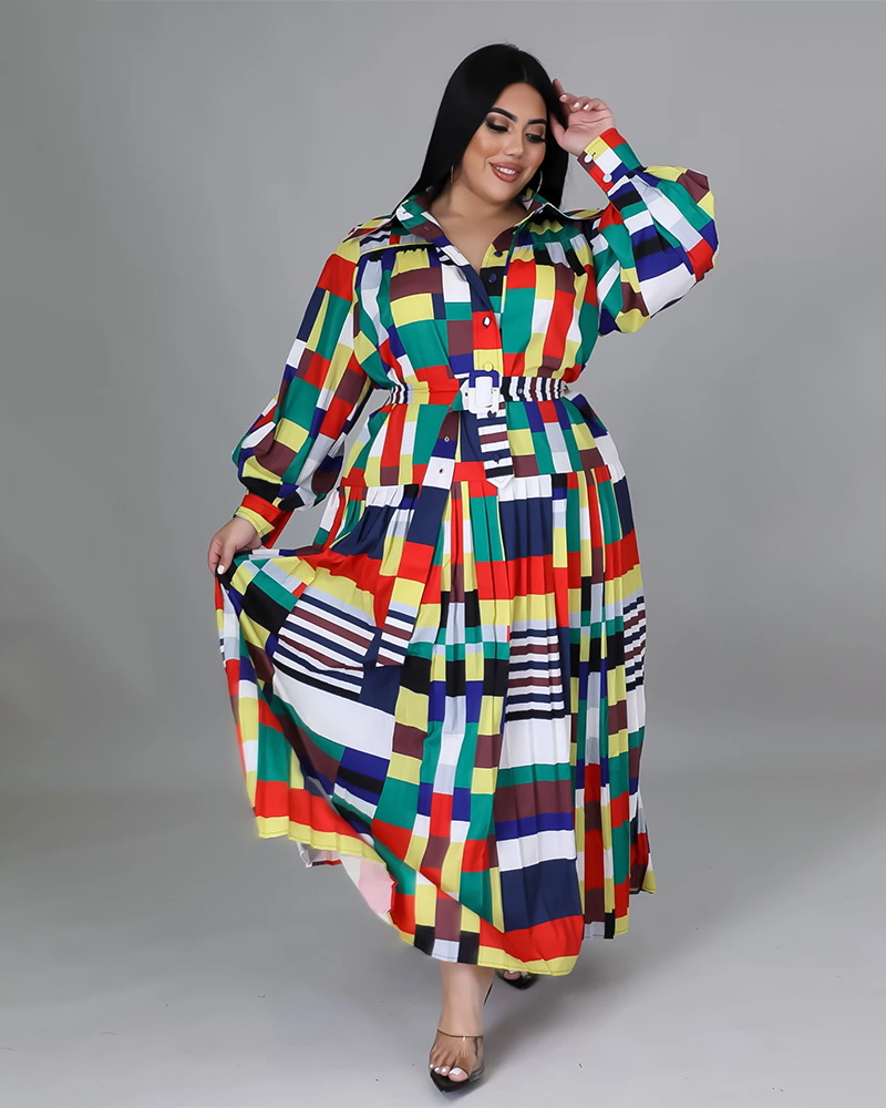 Zuri Color-Block Pleated Dress
