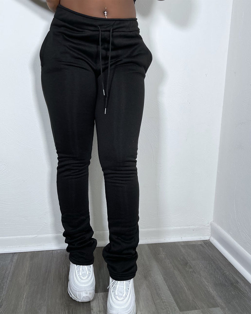 Stacked sweatpants