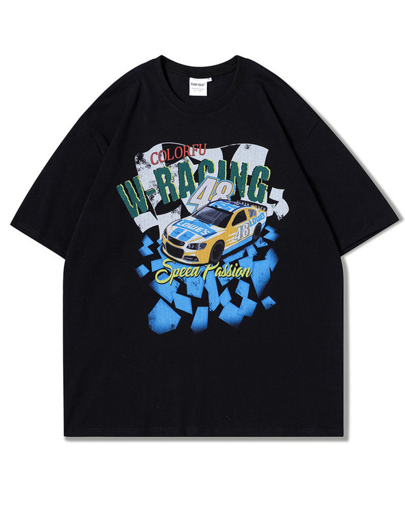 Car And Letter Graphic Oversized Tee