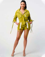 THE ROUGHED UTILITY ROMPER